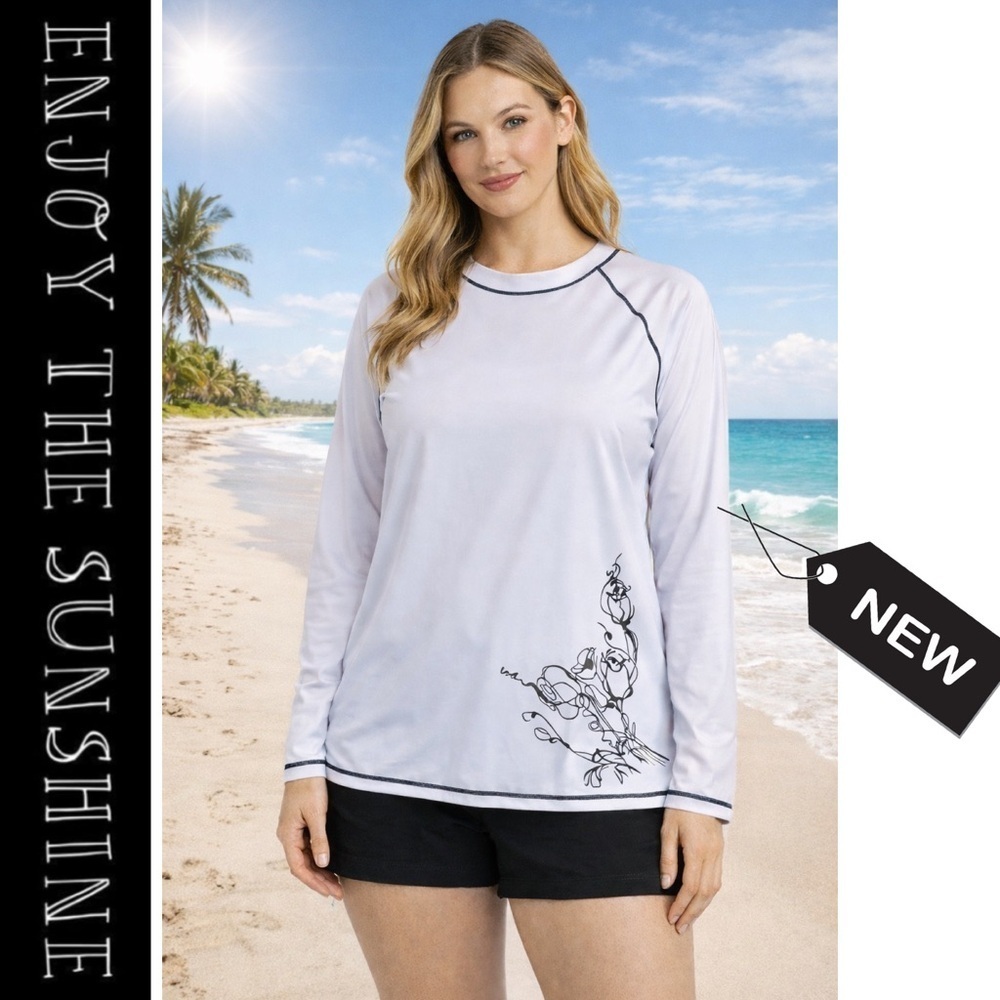 NWT enjoy the sunshine women’s 2X sun cover-up Long sleeve top